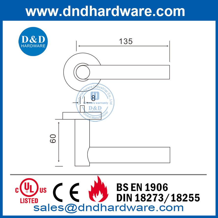 Edelstahl-dekorativer Metall-Türhebelgriff-DDTH017