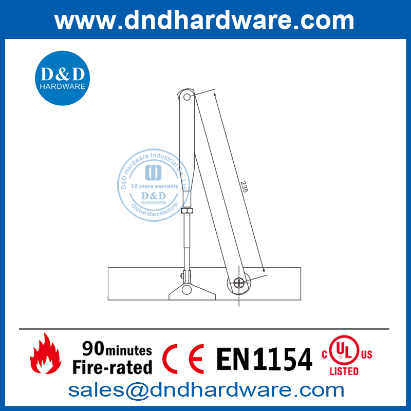CE EN1154 Segurança Alumínio Ajustável Fecho da Porta da Frente de Incêndio-DDDC013