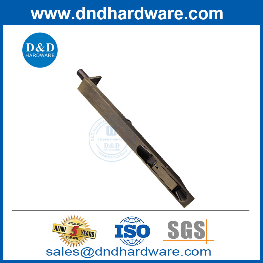 หนัก 8 นิ้วเกรด SS304 ทองเหลืองโบราณปกปิด F ประเภท Flush Bolt-DDDB001