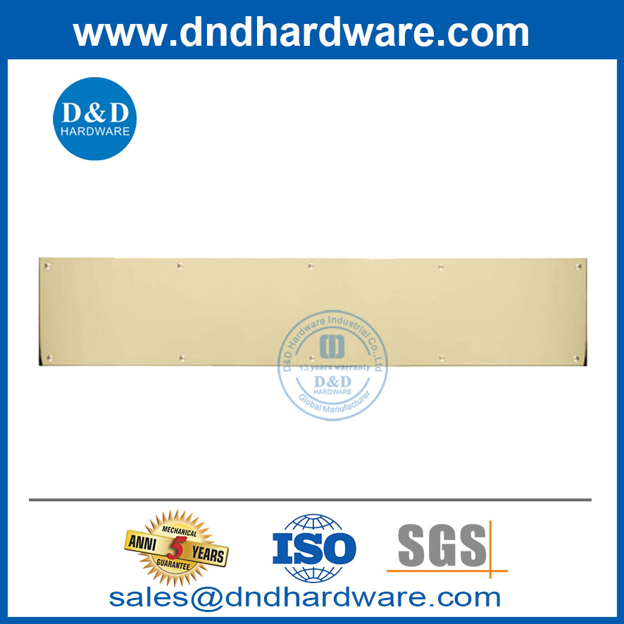 ความปลอดภัยสเตนเลสสตีลจานเตะสำหรับประตูไม้และโลหะ DDKP001