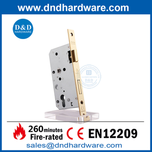 โปแลนด์ทองเหลือง CE Fire Gloden House House Lock สำหรับ Wood Door-DDML009 
