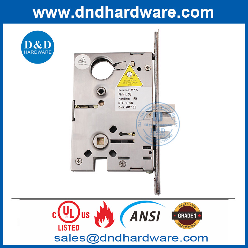 ความปลอดภัยสูง latchbolt ล็อค UL Fire จัดอันดับประตูเชิงพาณิชย์ ANSI Lockset-Ddal05 F05
