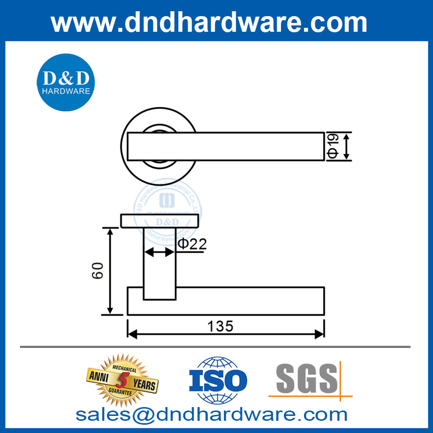 ตลาดยุโรปสแตนเลสสตีลประตูหน้าด้ามจับชุด DDTH040
