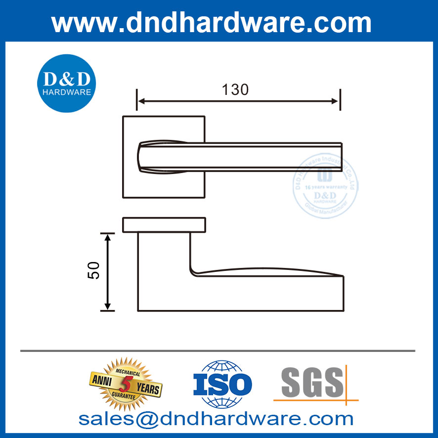 มือจับประตูเชิงพาณิชย์สแตนเลสสตีลคันโยกประตูภายในมือจับ DDSH054