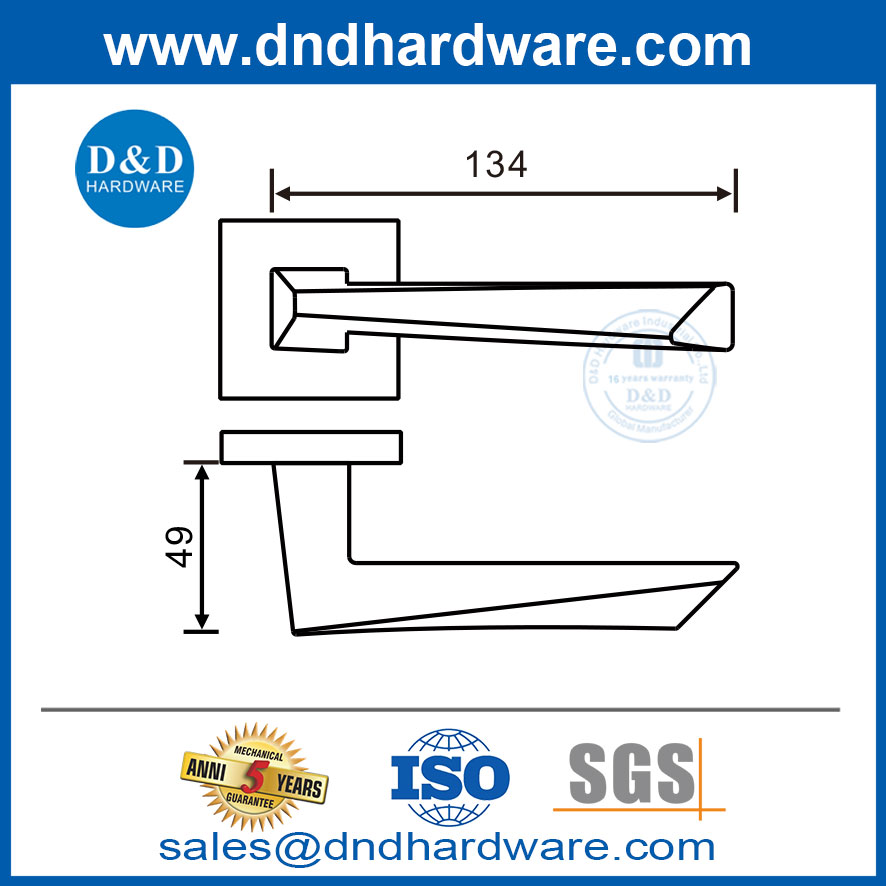ประตูไม้สแตนเลส 304 ทันสมัยภายในประตูทองด้ามจับ DDSH056