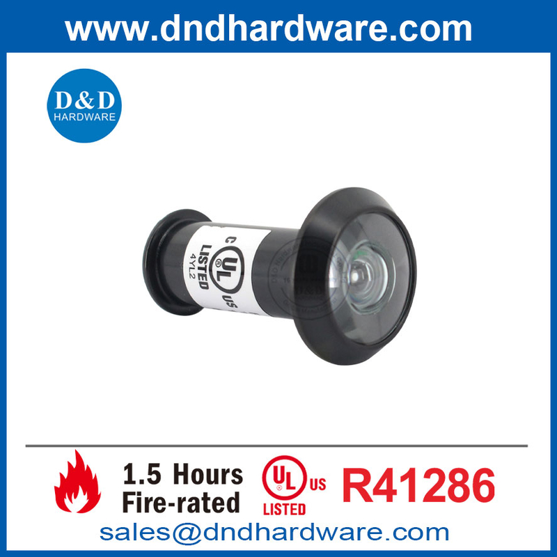 UL Brass 180 องศาแว่นขยายผู้ชมประตูไฟ Peephole พร้อมฝาครอบ DDDV012