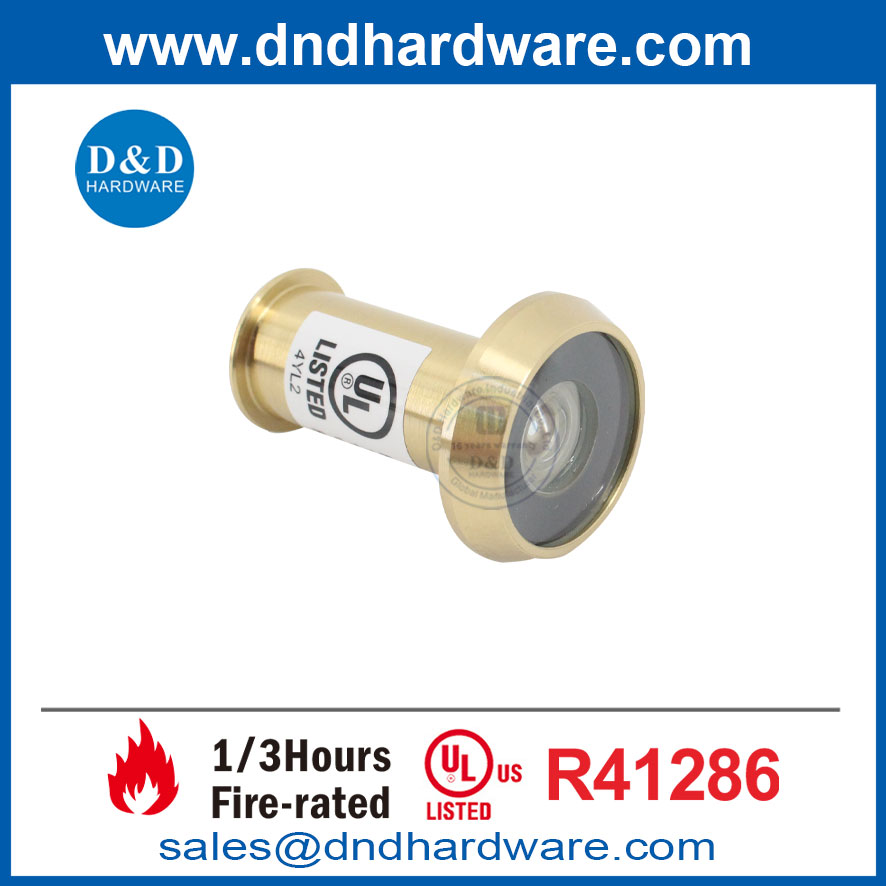 UL Fire จัดอันดับทองเหลืองประตูตาผู้ชมตาสำหรับประตูโลหะ DDDV010