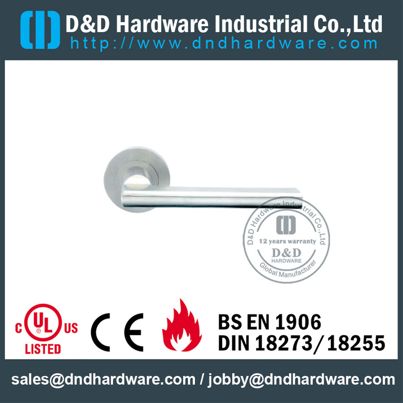 Grade 316 Hot Menjual Designer Lever Door Handle di Rose untuk Pintu Logam Komersial -DDTH035