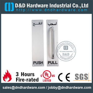 SUS304 Push Pull Handle na placa traseira para portas de metal com PVD-DDPH025