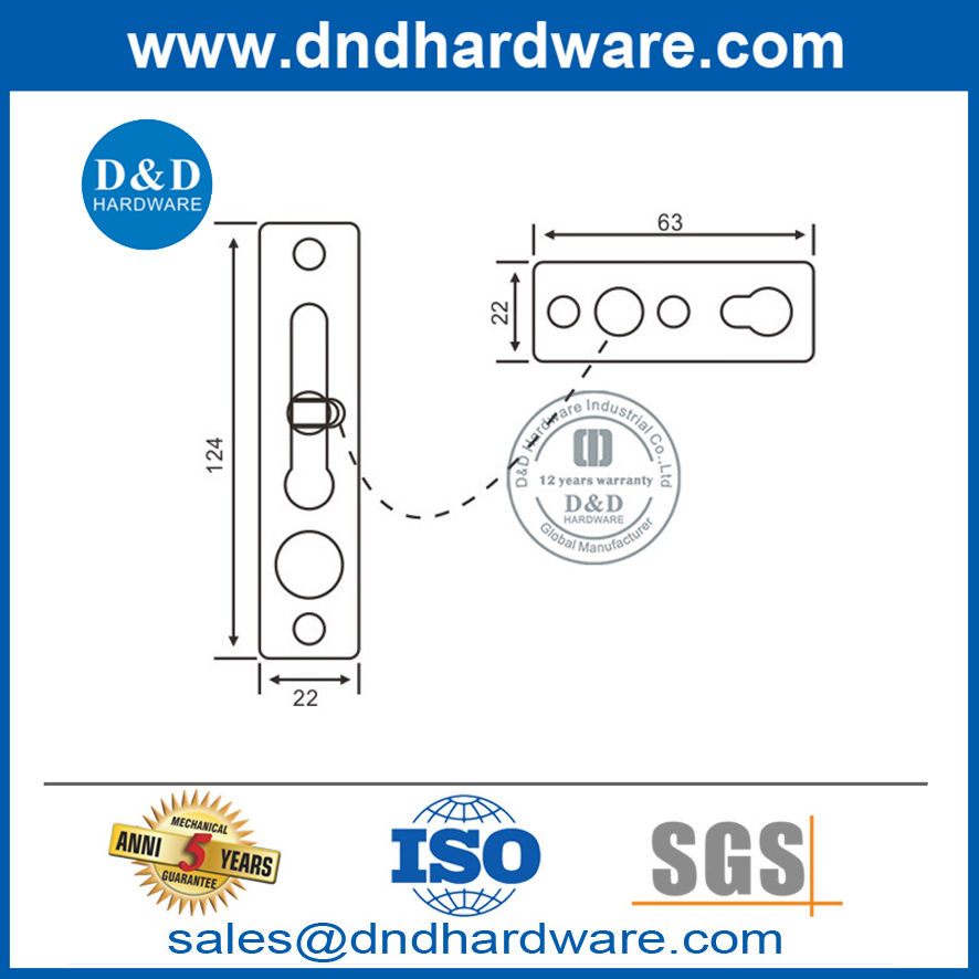 Corrente de porta com acabamento acetinado de aço inoxidável de melhor preço para porta de metal-DDDG004