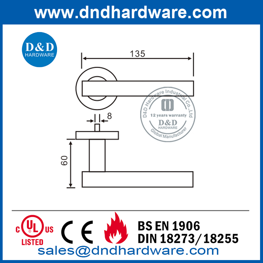 Kelas 4 Stainless Steel Tabung Api Nilai Pintu Lever Terbaik-DDTH009