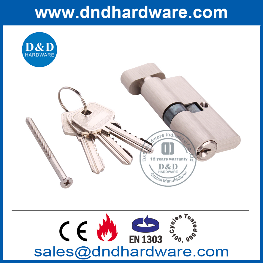BS EN1303 Cilindro giratório de latão sólido com chave-DDLC004