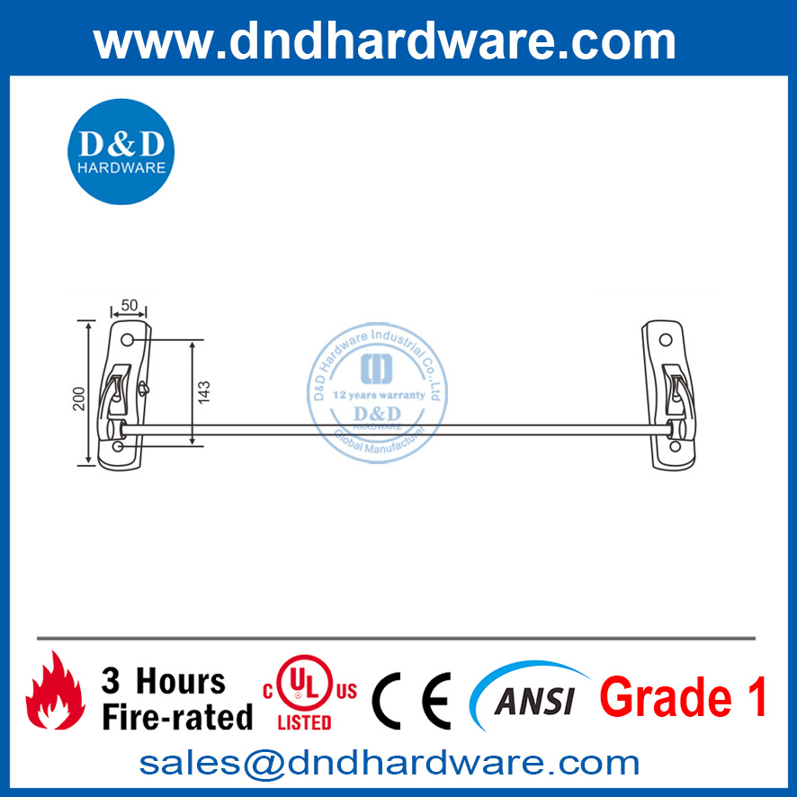 Stainless Steel 304 Cross Bar Painc Keluar Perangkat-DDPD009