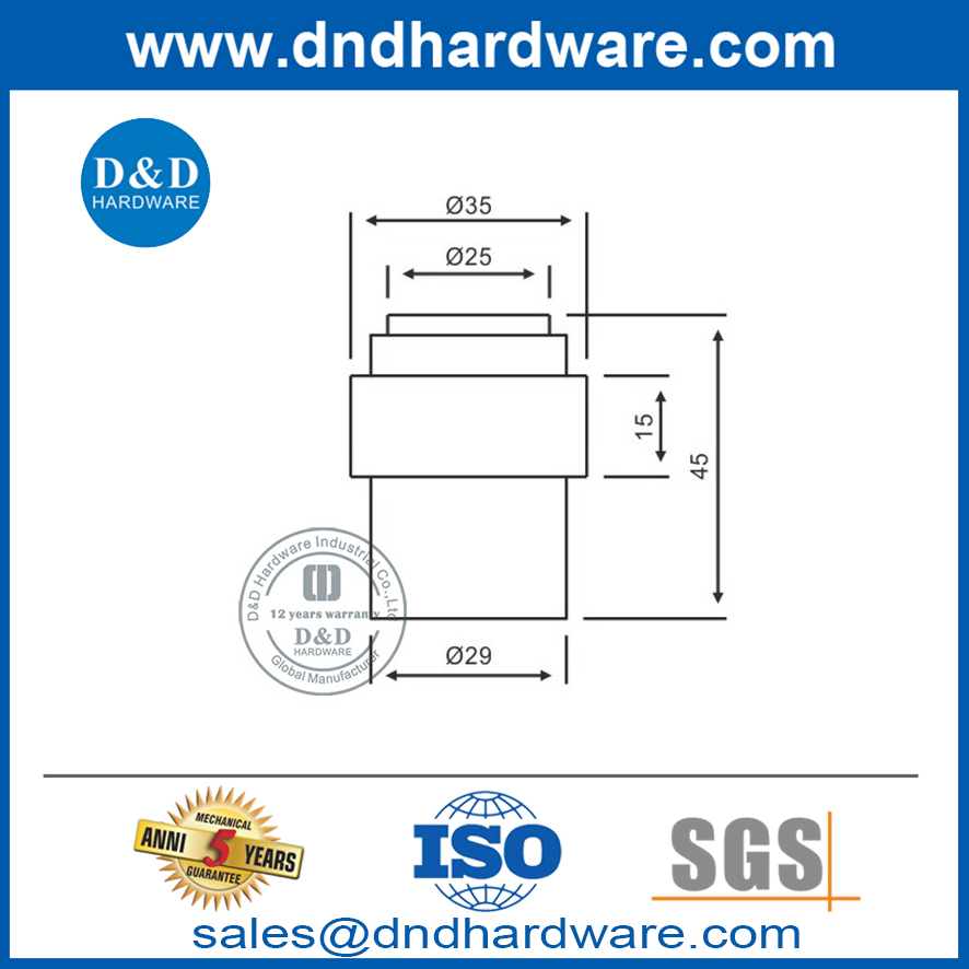 Desain Baru Zinc Alloy Rubber Exterior Commercial Doorstops-DDDS009