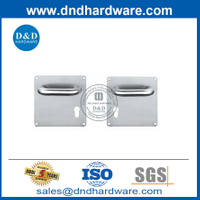 Maçanetas de porta internas quadradas de aço inoxidável com placa traseira-DDTP001