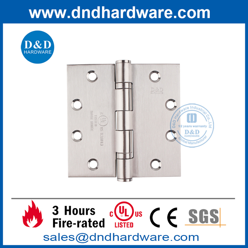 Dobradiça de porta de encaixe de prata 316 de aço inoxidável listada pela UL- DDSS002-FR-4.5X4.5X3