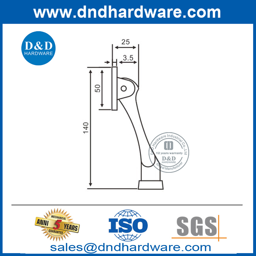 Soporte de tope de puerta montado en la puerta de aleación de zinc de seguridad de fábrica de China-DDDS022