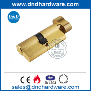 Satin Kuningan Keamanan Euro Lock Cylinder dengan Thumbturn-DDLC007