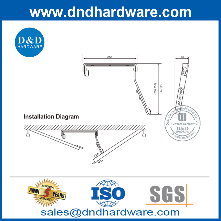 Coordenador de porta de aço para porta dupla-DDDR004