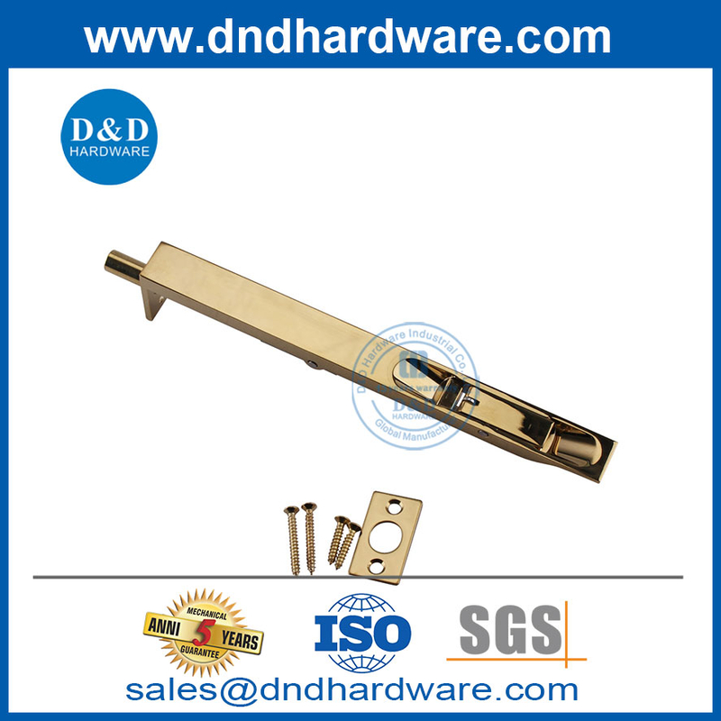 8 นิ้วทองเหลืองทองเหลือง SS สลักเกลียวฟลัชหนักสำหรับประตูไม้ DDDB001