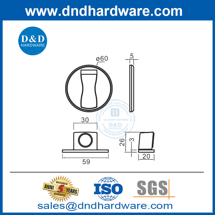 ประตูจุกโลหะเงินซาตินสแตนเลสประตูแม่เหล็กหยุด DDDS037
