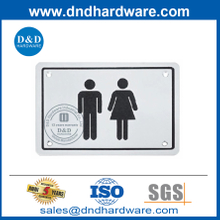Placa de sinalização de porta de banheiro público unissex em aço inoxidável-DDSP003
