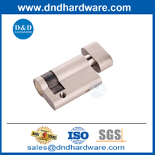Solid Brass Satin Nickel Lock Cylinders ยูโรครึ่งกระบอกสูบพร้อม Thumbturn-DDLC009