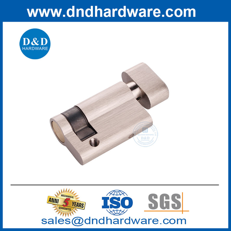 Solid Brass Satin Nickel Lock Cylinders ยูโรครึ่งกระบอกสูบพร้อม Thumbturn-DDLC009