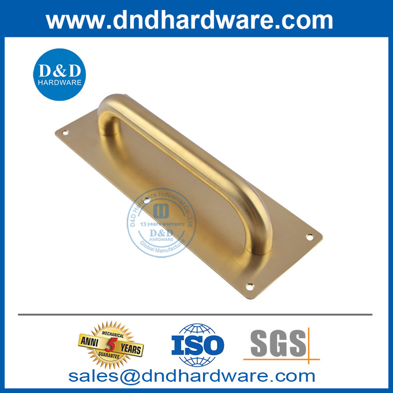 ซาตินทองเหลืองสแตนเลสสตีลสแควร์ประเภทประตูดึงที่จับพร้อมแผ่น DDPH023
