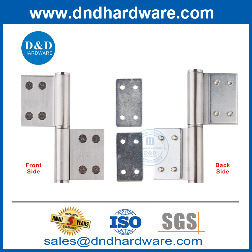แผ่นเหล็กสังกะสี 4 นิ้วบานพับระยะห่างจากประตูบานพับบานพับเสริมแผ่น DDHR003