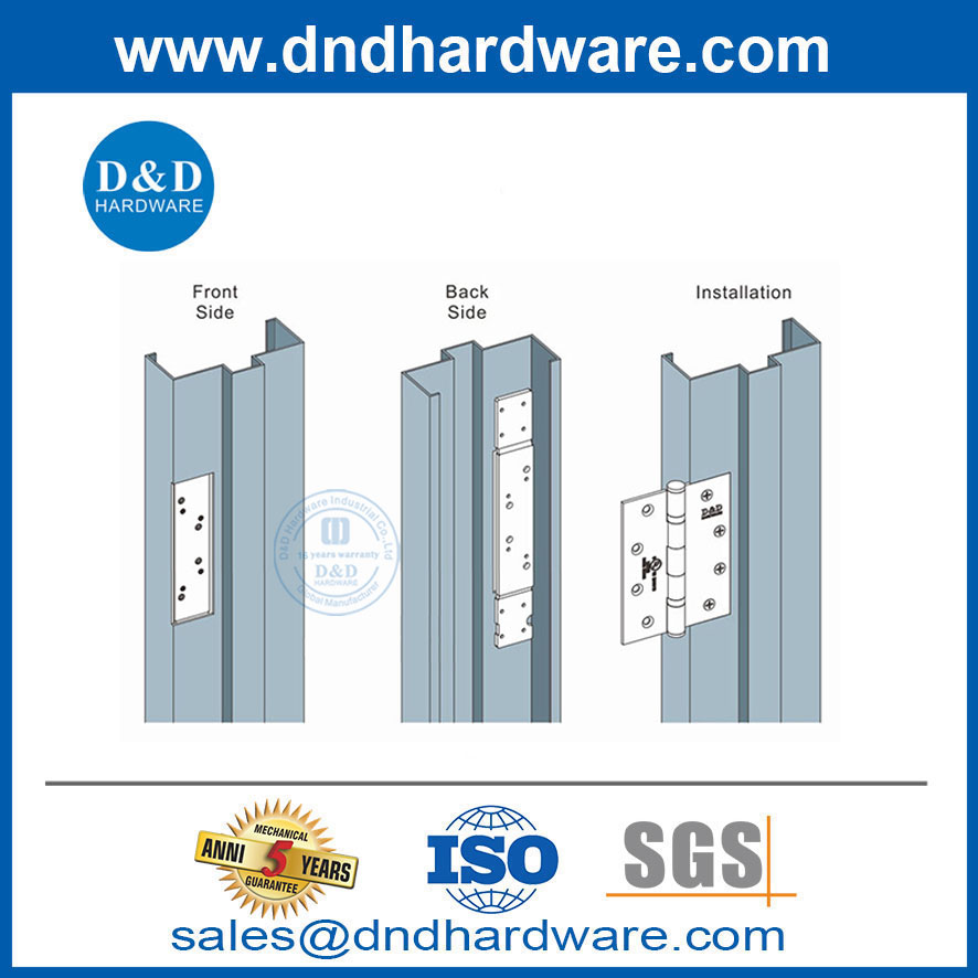 แผ่นเหล็กสังกะสีบานพับบานพับแผ่นเสริมสำหรับเฟรมประตู DDHR001