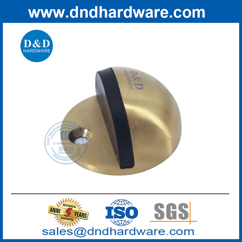 Moden Satin Brass Stainless Steel Floor ประตูโลหะหยุด DDDS001