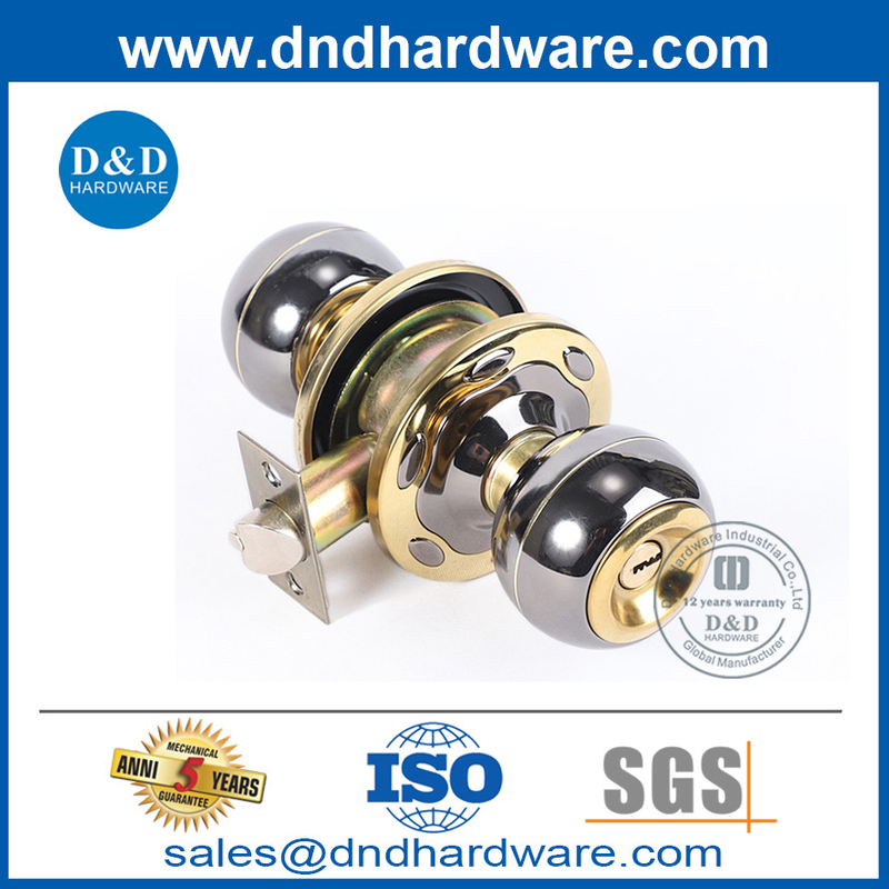 Alloy Alloy Polish Finish Cylindrical Door Lockset สำหรับ Timber Door-DDLK061