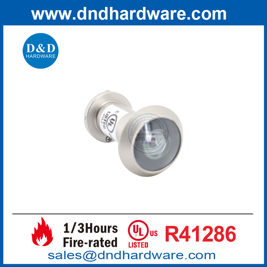 UL ที่ระบุไว้ในตัวชมประตูไฟมุมกว้างทองเหลืองพร้อมมุมมอง 180 องศามุม DDDV009