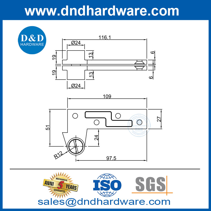 บานพับออฟเซ็ตเดือยสำหรับประตูไม้และประตูเหล็ก DDSS066