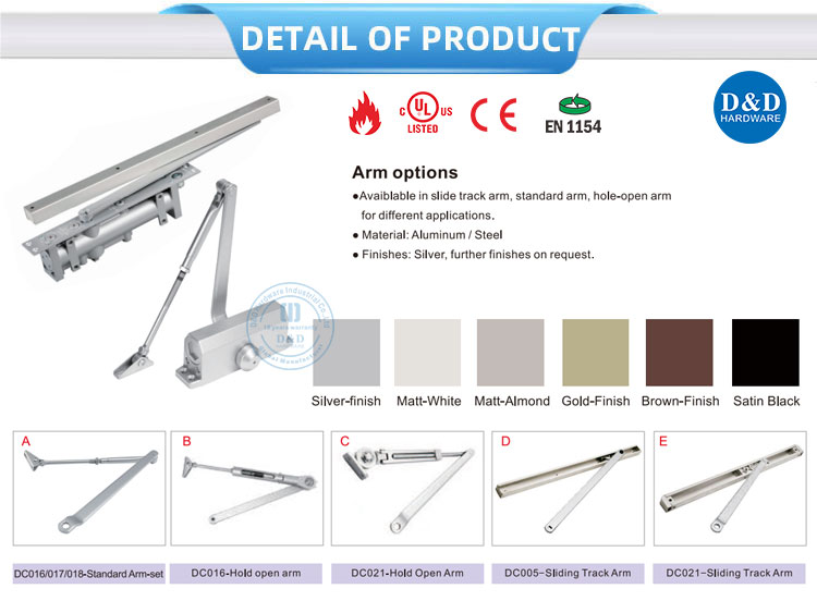 การควบคุมความเร็วที่ปรับได้ของจีน UL ซ่อนประตูไฮดรอลิกใกล้ผู้ผลิต DDDC055