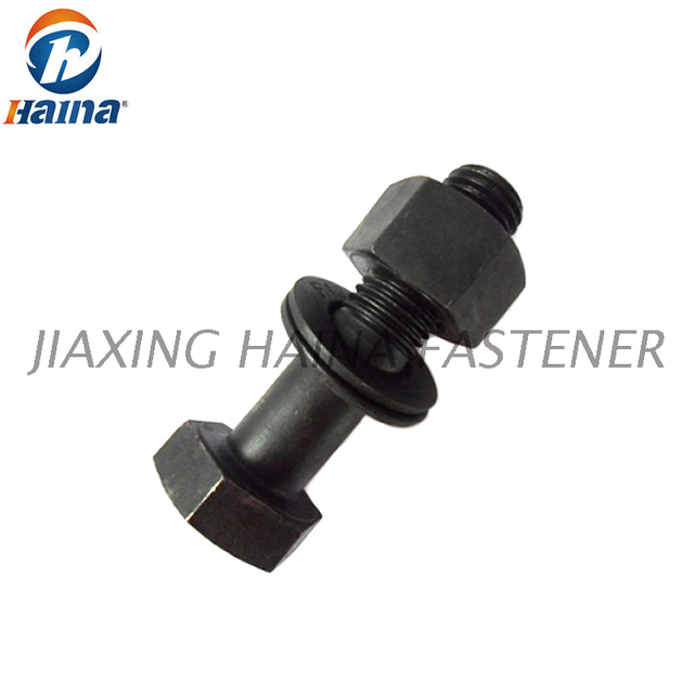 مسامير سداسية ذات هيكل فولاذي أسود عالي القوة DIN6914