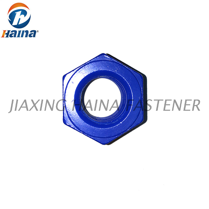 Tuerca pesada hexagonal azul PTFE de teflón grado 2H ASTM A194 