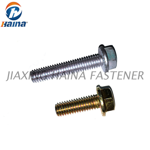 DIN6921 Grade 4.8 / 8.8 Boulons à bride zingués bleus