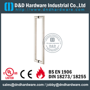 Aço inoxidável 316 tubo Mitred Pull Handle para porta de entrada de vidro duplo - DDPH002