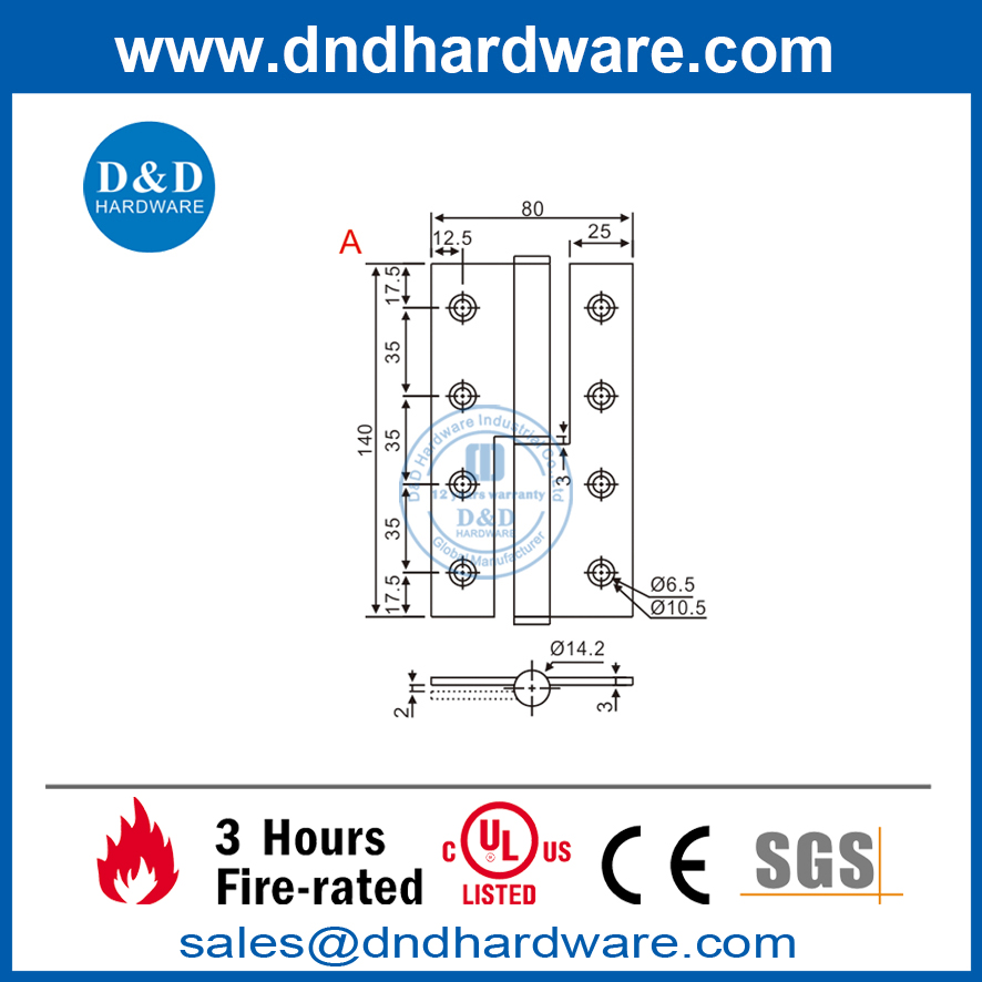 Melhor dobradiça quadrada de canto de aço inoxidável para porta nivelada-DDSS028-B