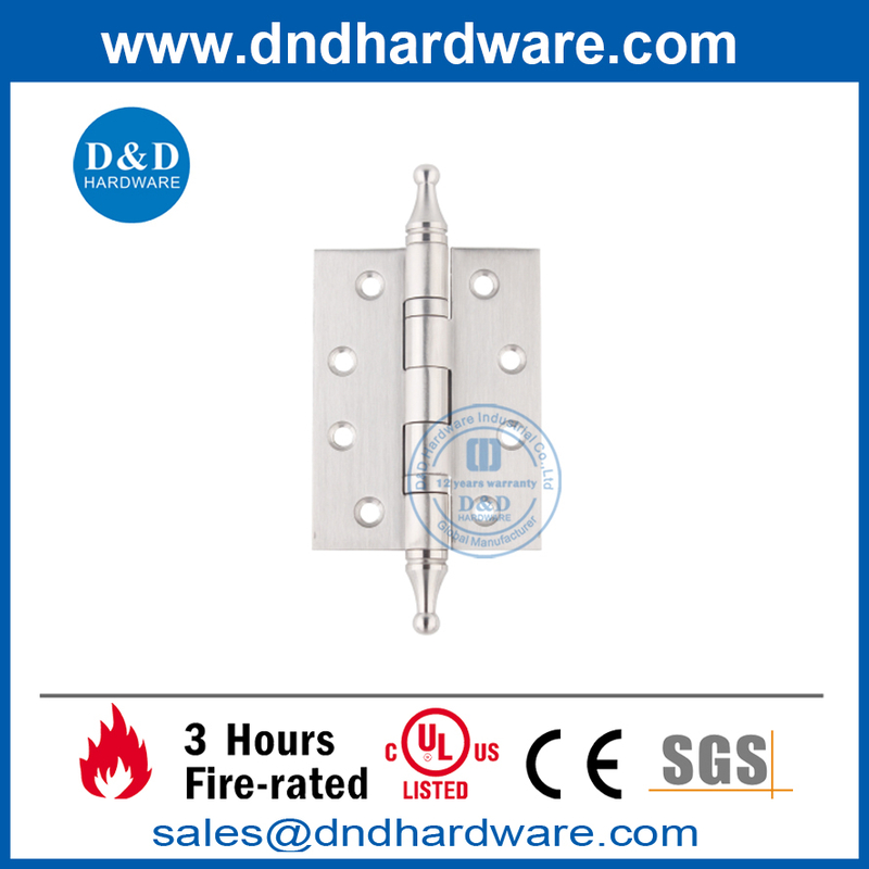 Dobradiça de porta de aço inoxidável de 4 polegadas com ponta de coroa-DDSS034-B