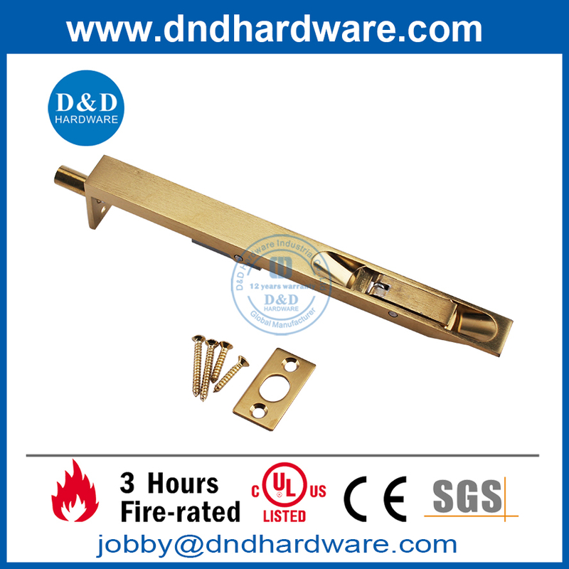 Parafuso de porta de metal nivelado de latão polido acabamento resistente manchado para -DDDB001