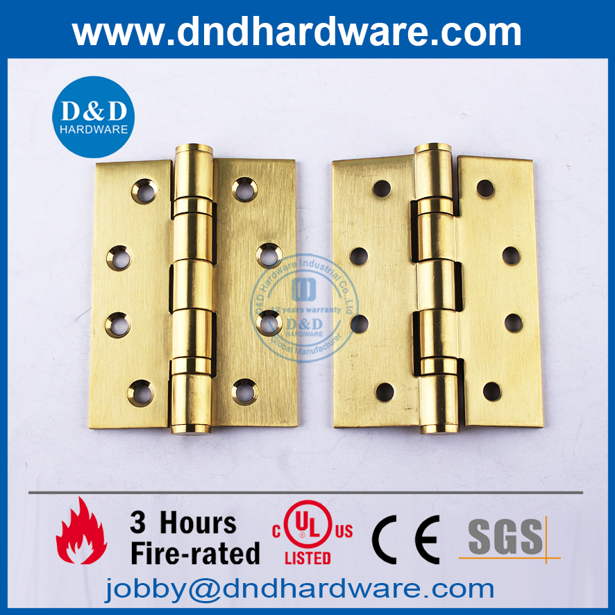SS304 4x3x3 抛光黄铜染色防火门铰链用于室内门 -DDSS001