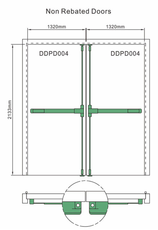 porta não rebatida