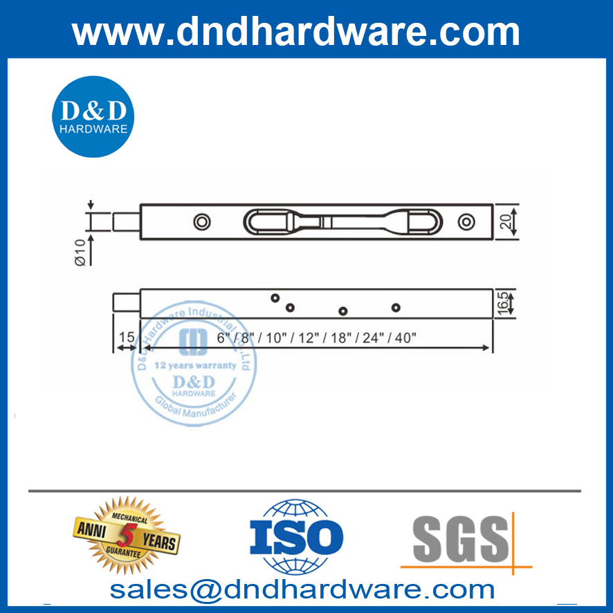 Parafuso nivelado do tipo caixa de aço inoxidável para porta dupla rebatida-DDDB008