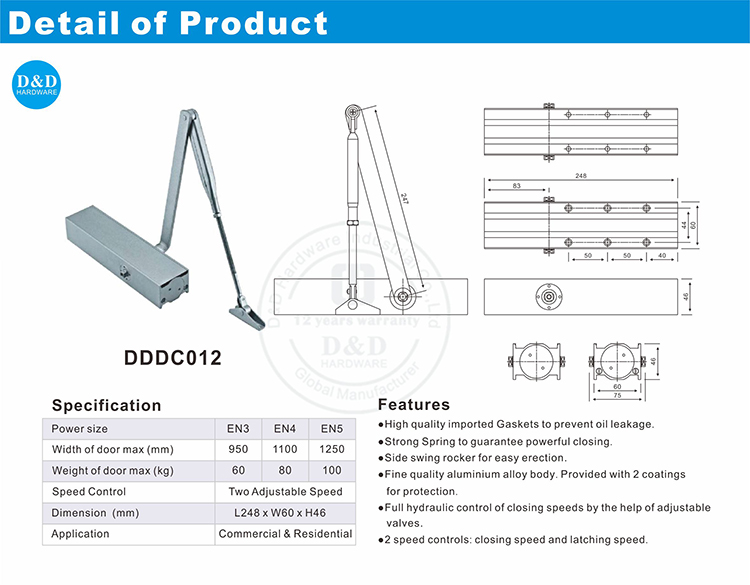 Porta Closer-DDDC012-D & D Hardware