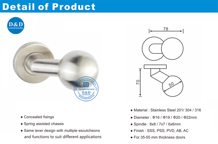 Tipo de alavanca Knob-DDTH032-D&D Hardware