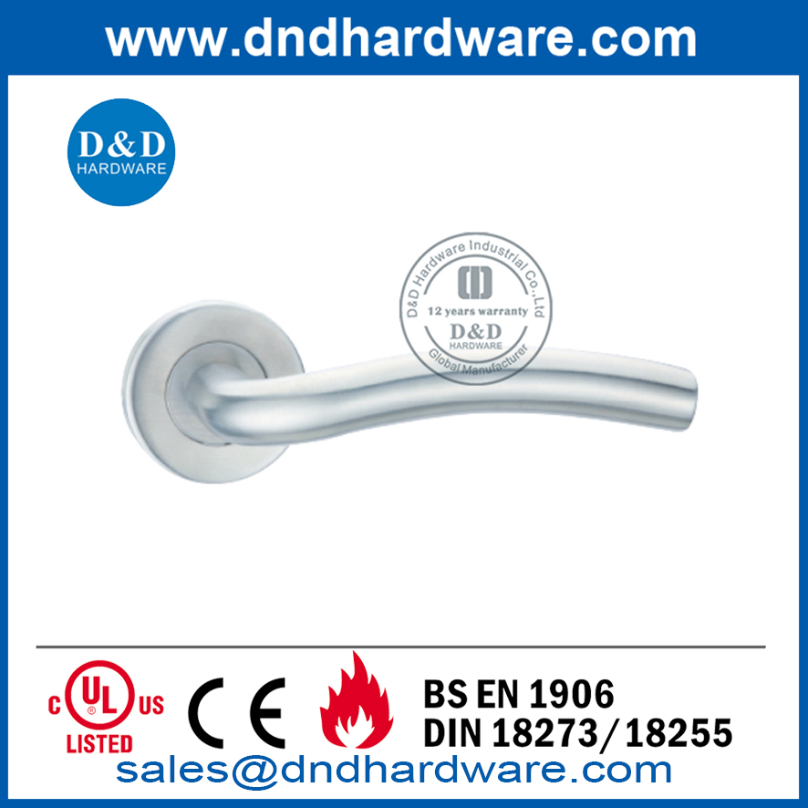 BS EN1906 Manija de puerta comercial contemporánea de acero inoxidable-DDTH006