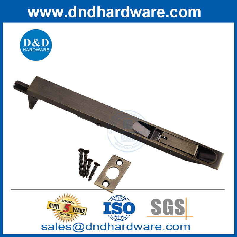 หนัก 8 นิ้วเกรด SS304 ทองเหลืองโบราณปกปิด F ประเภท Flush Bolt-DDDB001
